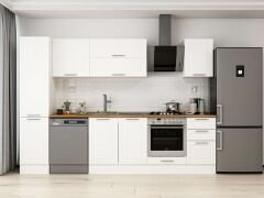 Alvinka 290X210 Cm Klasik Mebran Mutfak Dolabı Beyaz Beyaz Mb-E80B45S45-2