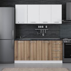 Minar 175 Cm Mutfak Dolabı Beyaz Dore 175-D1