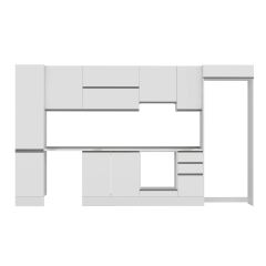 Alvinka 375X222 Cm High Gloss Mutfak Dolabı Mbb-E90B45S40-1 High Gloss | Beyaz - Suntalam