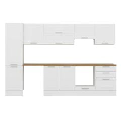 Alvinka 310X210 Cm Klasik Mebran Mutfak Dolabı Mb-E80B50S60-1 Mebran | Beyaz - Mdf