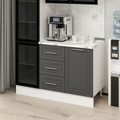 Alvinka Kahve Köşesi 135Cm Mbr_C Beyaz Antrasit Füme Cam