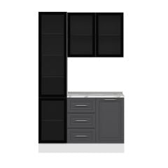 Alvinka Kahve Köşesi 135Cm Mbr_C Beyaz Antrasit Füme Cam