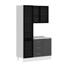 Alvinka Kahve Köşesi 135Cm Mbr_C Beyaz Antrasit Füme Cam