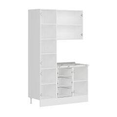 Alvinka Kahve Köşesi 135Cm Mbr_C Beyaz Antrasit Füme Cam