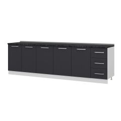 Minar 280 Cm Mutfak Dolabı Beyaz Antrasit 280-A1-Alt Modül