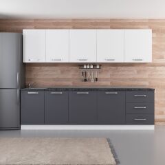 Minar 280 Cm Mutfak Dolabı Beyaz Antrasit 280-A2-Alt Modül