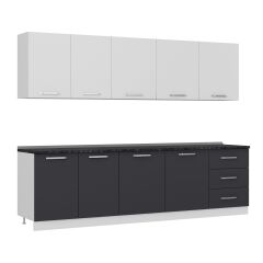 Minar 280 Cm Mutfak Dolabı Beyaz Antrasit 280-A2-Alt Modül