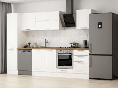 Alvinka 295X210 Cm Klasik Mebran Mutfak Dolabı Beyaz Beyaz Mb-E80B45S50-2