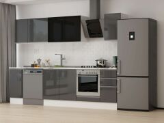 Alvinka 290X210 Cm High Gloss Mutfak Dolabı M-E90S40S40-3 High Gloss | Antrasit - Mdf