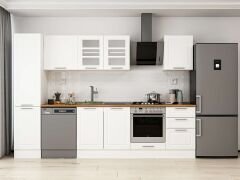 Alvinka 295X210 Cm Klasik Mebran Mutfak Dolabı Beyaz Beyaz Mb-E80B45S50-3