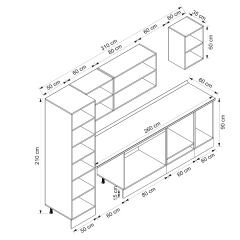 Alvinka 310X210 Cm Klasik Mebran Mutfak Dolabı Mb-E80B50S60-2 Mebran | Beyaz - Suntalam