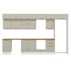 Alvinka 380X240 Cm Klasik Mebran Mutfak Dolabı Mb-E80S50S50-2 Mebran | Kumtaşı - Suntalam