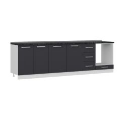 Minar 280 Cm Mutfak Dolabı Beyaz Antrasit 280-A6-Alt Modül