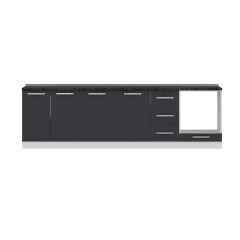 Minar 280 Cm Mutfak Dolabı Beyaz Antrasit 280-A6-Alt Modül