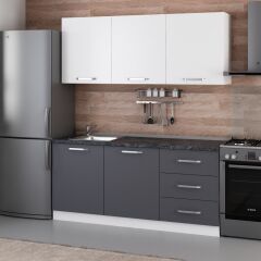 Minar 180 Cm Mutfak Dolabı Beyaz Antrasit 180-A1