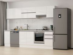 Alvinka 295X210 Cm High Gloss Mutfak Dolabı M-E90S40S45-1 High Gloss | Beyaz - Suntalam