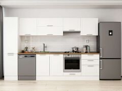 Alvinka 305X210 Cm Klasik Mebran Mutfak Dolabı Beyaz Beyaz Mb-E80B45S60-1