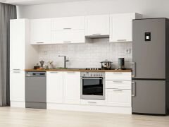 Alvinka 305X210 Cm Klasik Mebran Mutfak Dolabı Beyaz Beyaz Mb-E80B45S60-1