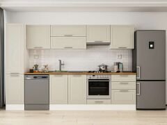 Alvinka 305X210 Cm Klasik Mebran Mutfak Dolabı Beyaz Beyaz Mb-E80B45S60-1