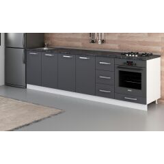 Minar 280 Cm Mutfak Dolabı Beyaz Antrasit 280-A9-Alt Modül