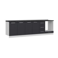 Minar 280 Cm Mutfak Dolabı Beyaz Antrasit 280-A9-Alt Modül