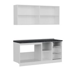 Minar 180 Cm Mutfak Dolabı Beyaz Antrasit 180-A2