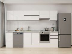 Alvinka 295X210 Cm High Gloss Mutfak Dolabı M-E90S40S45-1 High Gloss | Beyaz - Mdf