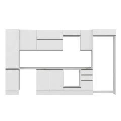 Alvinka 375X222 Cm High Gloss Mutfak Dolabı Mbb-E90B45S40-2 High Gloss | Beyaz - Mdf