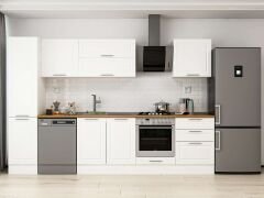 Alvinka 305X210 Cm Klasik Mebran Mutfak Dolabı Beyaz Beyaz Mb-E80B45S60-2