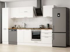 Alvinka 305X210 Cm Klasik Mebran Mutfak Dolabı Beyaz Beyaz Mb-E80B45S60-2