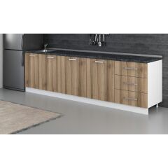 Minar 280 Cm Mutfak Dolabı Beyaz Dore 280-D2-Alt Modül