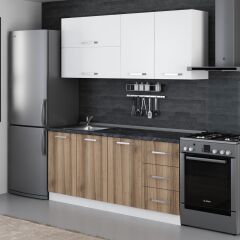 Minar 180 Cm Mutfak Dolabı Beyaz Dore 180-D2