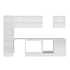 Alvinka 310X210 Cm Klasik Mebran Mutfak Dolabı Mb-E80B50S60-2 Mebran | Antrasit - Mdf