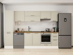 Alvinka 290X210 Cm Klasik Mebran Mutfak Dolabı Beyaz Beyaz Mb-E80B50S40-1