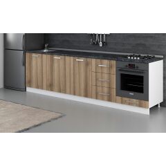 Minar 280 Cm Mutfak Dolabı Beyaz Dore 280-D3-Alt Modül