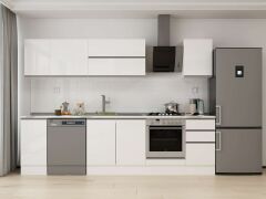 Alvinka 295X210 Cm High Gloss Mutfak Dolabı M-E90S40S45-2 High Gloss | Beyaz - Suntalam