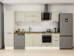 Alvinka 290X210 Cm Klasik Mebran Mutfak Dolabı Beyaz Beyaz Mb-E80B50S40-2