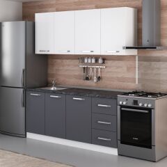 Minar 185 Cm Mutfak Dolabı Beyaz Antrasit 185-A1