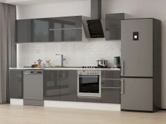 Alvinka 295X210 Cm High Gloss Mutfak Dolabı M-E90S40S45-2 High Gloss | Antrasit - Suntalam