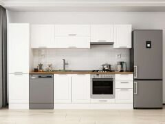 Alvinka 295X210 Cm Klasik Mebran Mutfak Dolabı Beyaz Beyaz Mb-E80B50S45-1