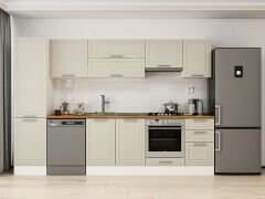 Alvinka 295X210 Cm Klasik Mebran Mutfak Dolabı Beyaz Beyaz Mb-E80B50S45-1