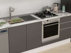 Alvinka 295X210 Cm High Gloss Mutfak Dolabı M-E90S40S45-2 High Gloss | Antrasit - Mdf