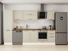 Alvinka 295X210 Cm Klasik Mebran Mutfak Dolabı Beyaz Beyaz Mb-E80B50S45-2