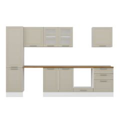 Alvinka 310X210 Cm Klasik Mebran Mutfak Dolabı Mb-E80B50S60-3 Mebran | Kumtaşı - Suntalam