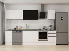 Alvinka 295X210 Cm High Gloss Mutfak Dolabı M-E90S40S45-3 High Gloss | Beyaz - Suntalam