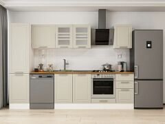 Alvinka 295X210 Cm Klasik Mebran Mutfak Dolabı Beyaz Beyaz Mb-E80B50S45-3