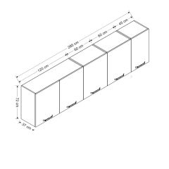 Minar 285 Cm Mutfak Dolabı Beyaz 285-B2-Üst Modül