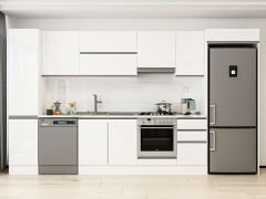 Alvinka 380X222 Cm High Gloss Mutfak Dolabı Mbb-E90B45S45-1 High Gloss | Beyaz - Mdf