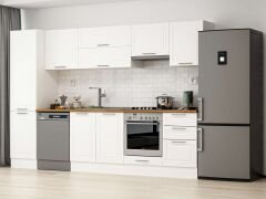 Alvinka 300X210 Cm Klasik Mebran Mutfak Dolabı Beyaz Beyaz Mb-E80B50S50-1