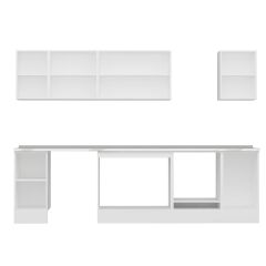 Alvinka 295X210 Cm High Gloss Mutfak Dolabı M-E90S40S45-3 High Gloss | Antrasit - Suntalam